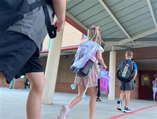 students walking to class